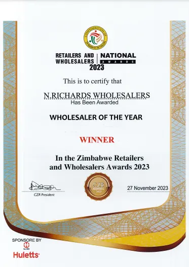 N RICHARDS GROUP Excels at the Confederation of Zimbabwe Retailers Awards